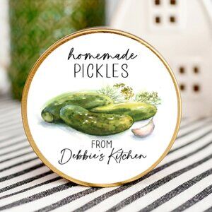 Personalized Pickle Stickers, Homemade Pickle Stickers, Canning Stickers, Custom